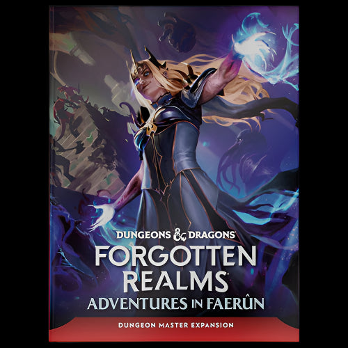 Dungeons & Dragons Forgotten Realms book cover with a character on a dark background